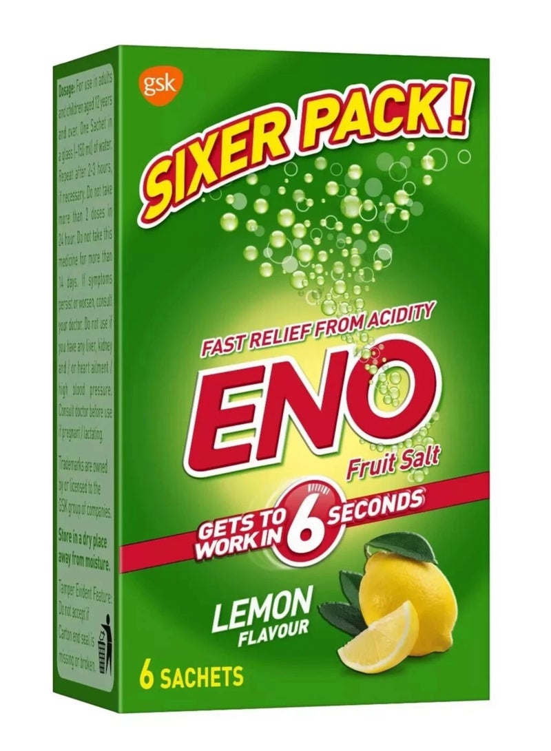 ENO Fruit Salt Lemon Flavour 5gx6 Sachets Sixer Pack